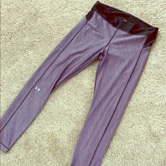 Under Armour Pants - Under Armour Purple and black Leggings-Size Large